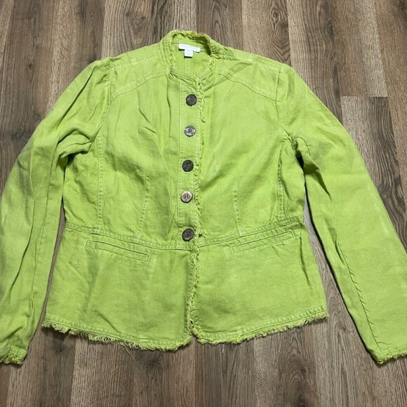 Charter Club Jacket, Women's Size Medium, Green, Button Up - Picture 1 of 5